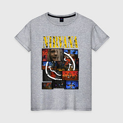 Женская футболка Nirvana heart box