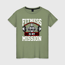 Женская футболка Фитнес моя миссия