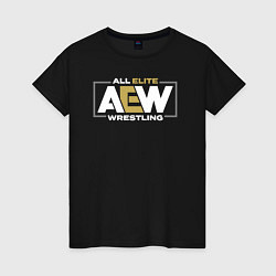 Футболка хлопковая женская All Elite Wrestling AEW, цвет: черный