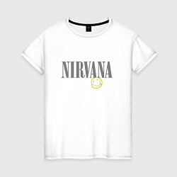 Женская футболка Nirvana logo smile