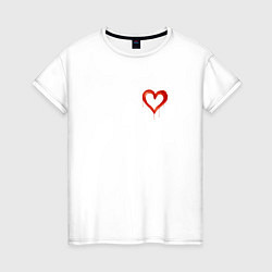 Женская футболка Сердечко нарисованное пальцем