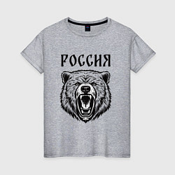 Женская футболка Медведь Россия