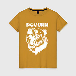 Женская футболка Ревущий медведь Россия