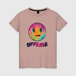 Женская футболка Offline улыбка смайла