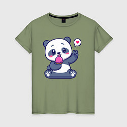 Женская футболка Ice cream panda