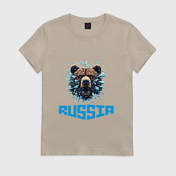 Женская футболка Russian bear head