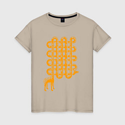 Женская футболка Жирафик лабиринт