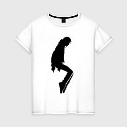 Женская футболка Черный силуэт Майкла Джексона