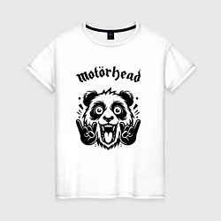Футболка хлопковая женская Motorhead - rock panda, цвет: белый