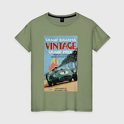 Футболка хлопковая женская Grand Prix VINTAGE, цвет: авокадо