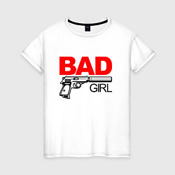 Женская футболка Bad girl with gun