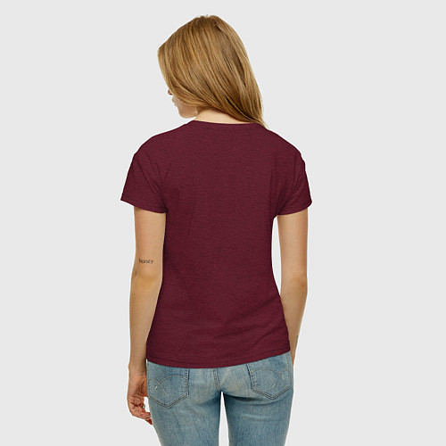 Женская футболка Капибара требует еду / Меланж-бордовый – фото 4