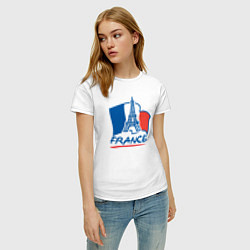 Футболка хлопковая женская France, цвет: белый — фото 2