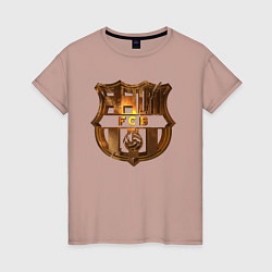 Женская футболка Фк Барселона 3D gold