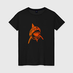 Женская футболка Оранжевая акула
