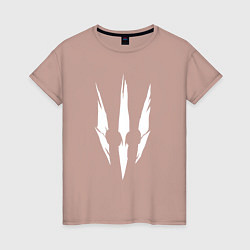 Женская футболка Белый логотип дикой охоты из игры Ведьмак 3