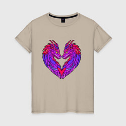 Женская футболка Драконы и сердце