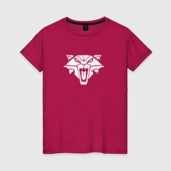 Женская футболка Знак школы кота с потертостями - Ведьмак 3