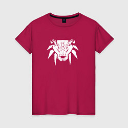 Женская футболка Знак школы медведя с потертостями - Ведьмак 3