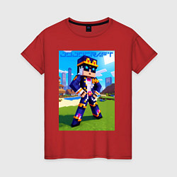 Женская футболка Jotaro Kujo and Minecraft - collaboration