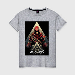 Женская футболка Assassins creed красный костюм