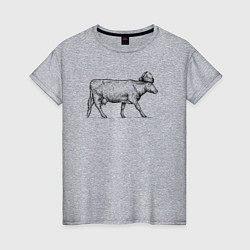 Женская футболка Корова новогодняя