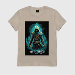Женская футболка Assassins creed изумрудный туман