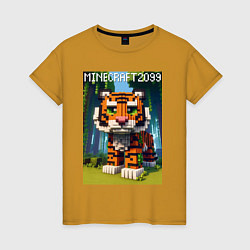 Женская футболка Funny tiger cub - Minecraft