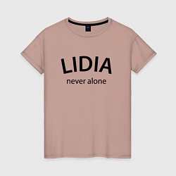 Женская футболка Lidia never alone - motto