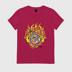 Футболка хлопковая женская Аризонская гадюка, цвет: маджента