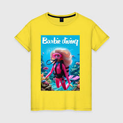 Женская футболка Barbie diving - ai art