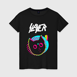 Женская футболка Slayer rock star cat