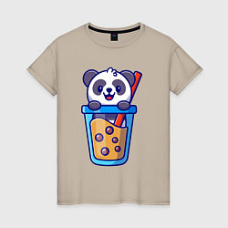 Женская футболка Панда в стаканчике