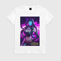 Футболка хлопковая женская League of Legends Akali Kda, цвет: белый