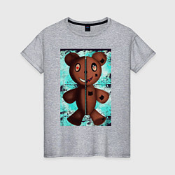 Женская футболка Криповый медведь