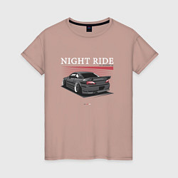 Женская футболка Nissan skyline night ride