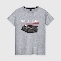Женская футболка Nissan skyline night ride