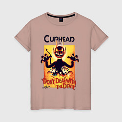 Женская футболка Капхед - дьявол