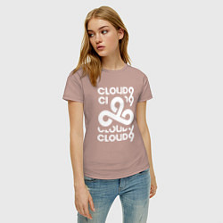Футболка хлопковая женская Cloud9 - in logo, цвет: пыльно-розовый — фото 2