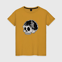 Женская футболка Космонавт в черепе