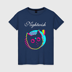 Женская футболка Nightwish rock star cat