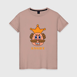 Женская футболка Злой эмодзи в короне