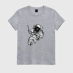 Женская футболка Alone astronaut
