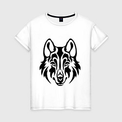 Женская футболка Морда волка тату