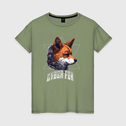 Женская футболка Cyborg fox