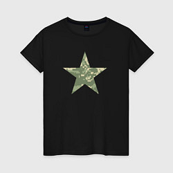 Женская футболка Звезда камуфляж пиксельный