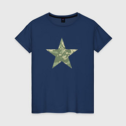 Женская футболка Звезда камуфляж пиксельный