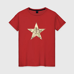 Женская футболка Звезда камуфляж песочный