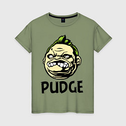 Футболка хлопковая женская Pudge Face, цвет: авокадо