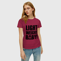 Футболка хлопковая женская Light weight baby, цвет: маджента — фото 2